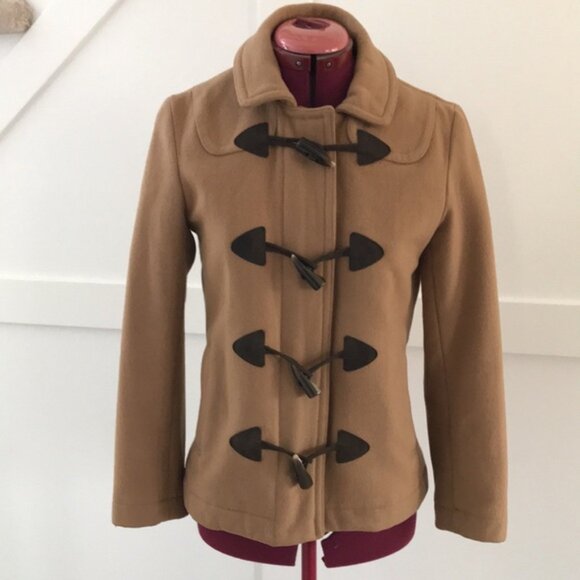 Gap Wool Blend Camel Pea Coat Size XS - Picture 1 of 8